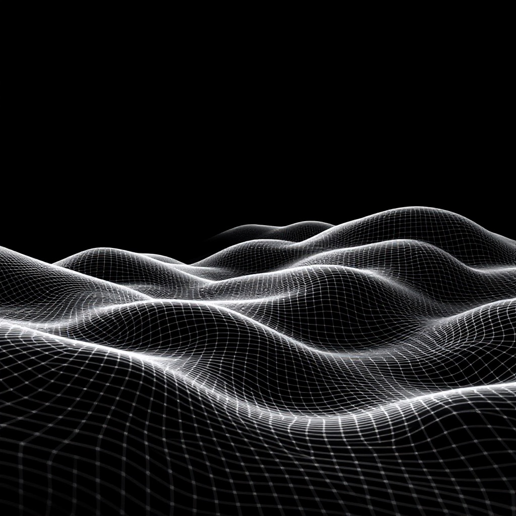 Wireframe dreamscape terrain